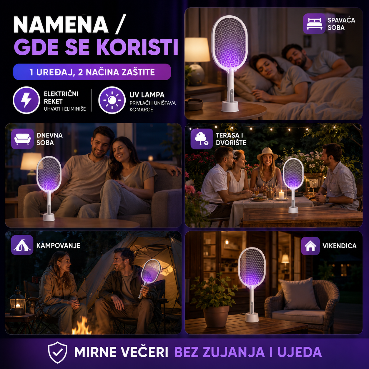 2u1 Električni Reket Protiv Komaraca