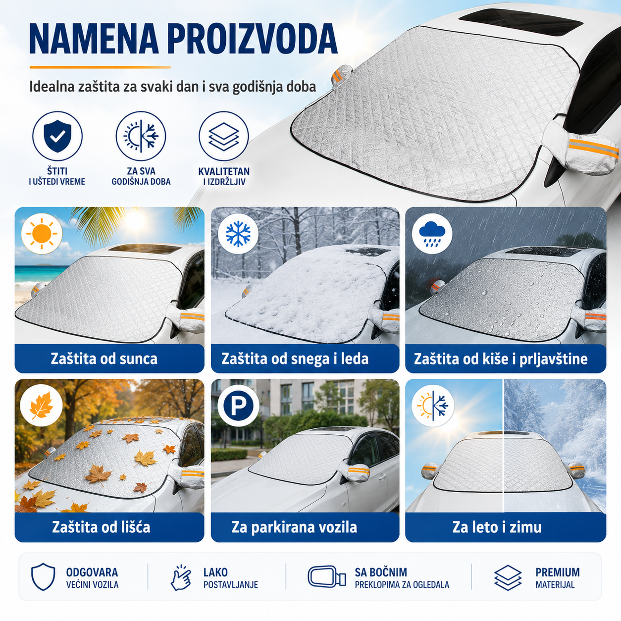 Zaštita Sunca,Snega,Kiše i Oluje za vaš automobil