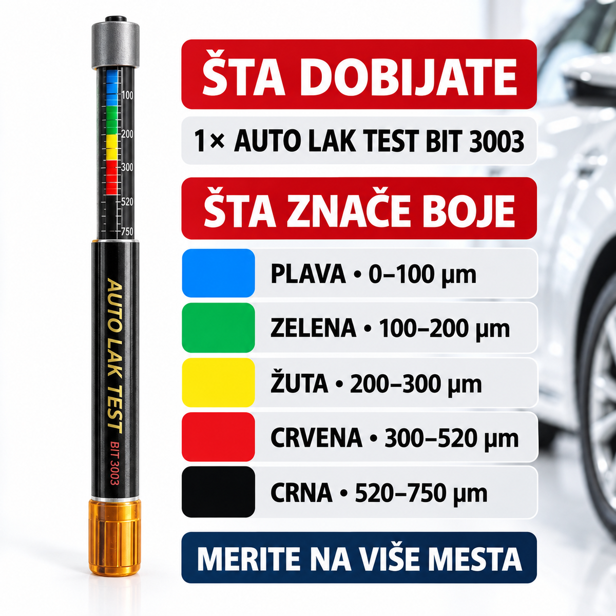 Auto Lak Test Tester Merač Debljine Laka