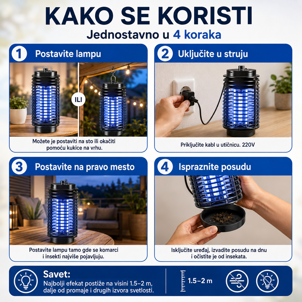 SafeInsekt 360 – Električna Zamka za Leteće Insekte