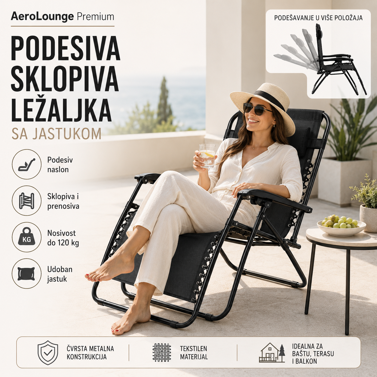 Anatomska Baštenska Stolica-Ležaljka