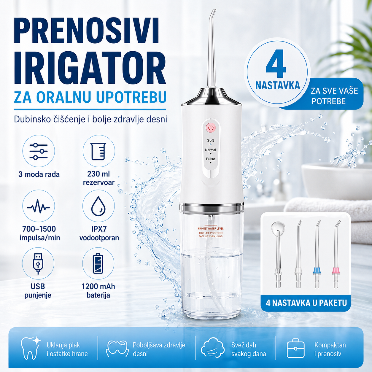 Prenosivi Irigator za Oralnu Upotrebu
