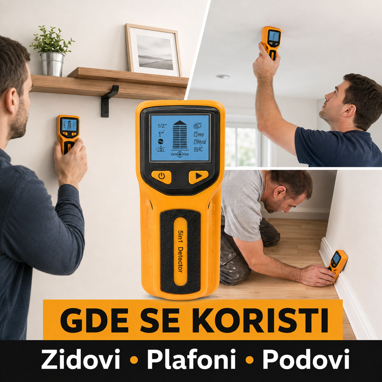 Multifunkcionalni 5-u-1 detektor (zidni skener HW430)