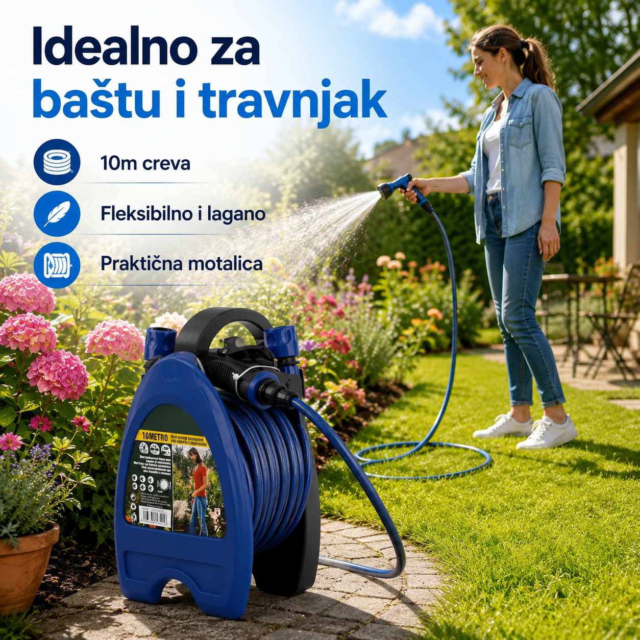 Baštensko crevo sa motalicom - 10m