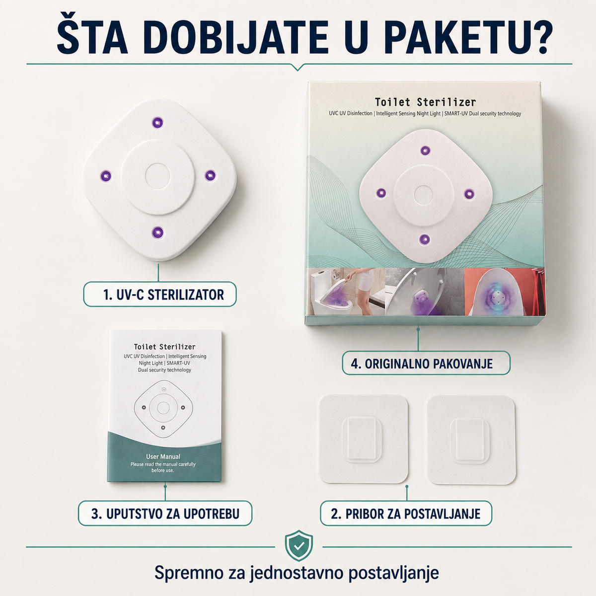 UV sterilizator i uništavač virusa i bakterija za wc
