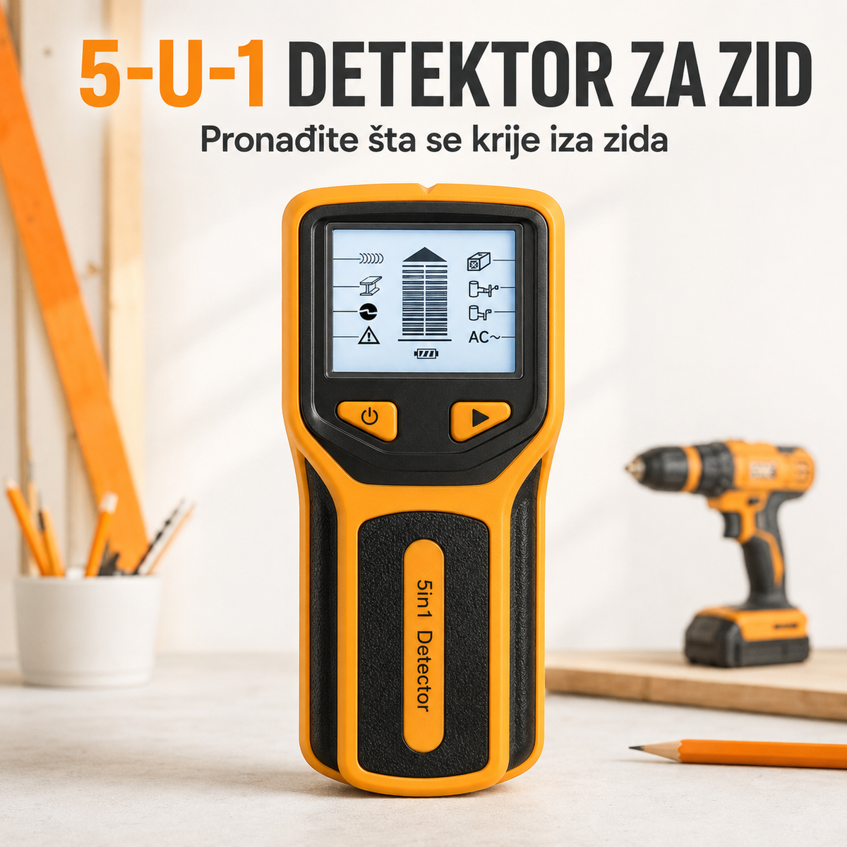 Multifunkcionalni 5-u-1 detektor (zidni skener HW430)