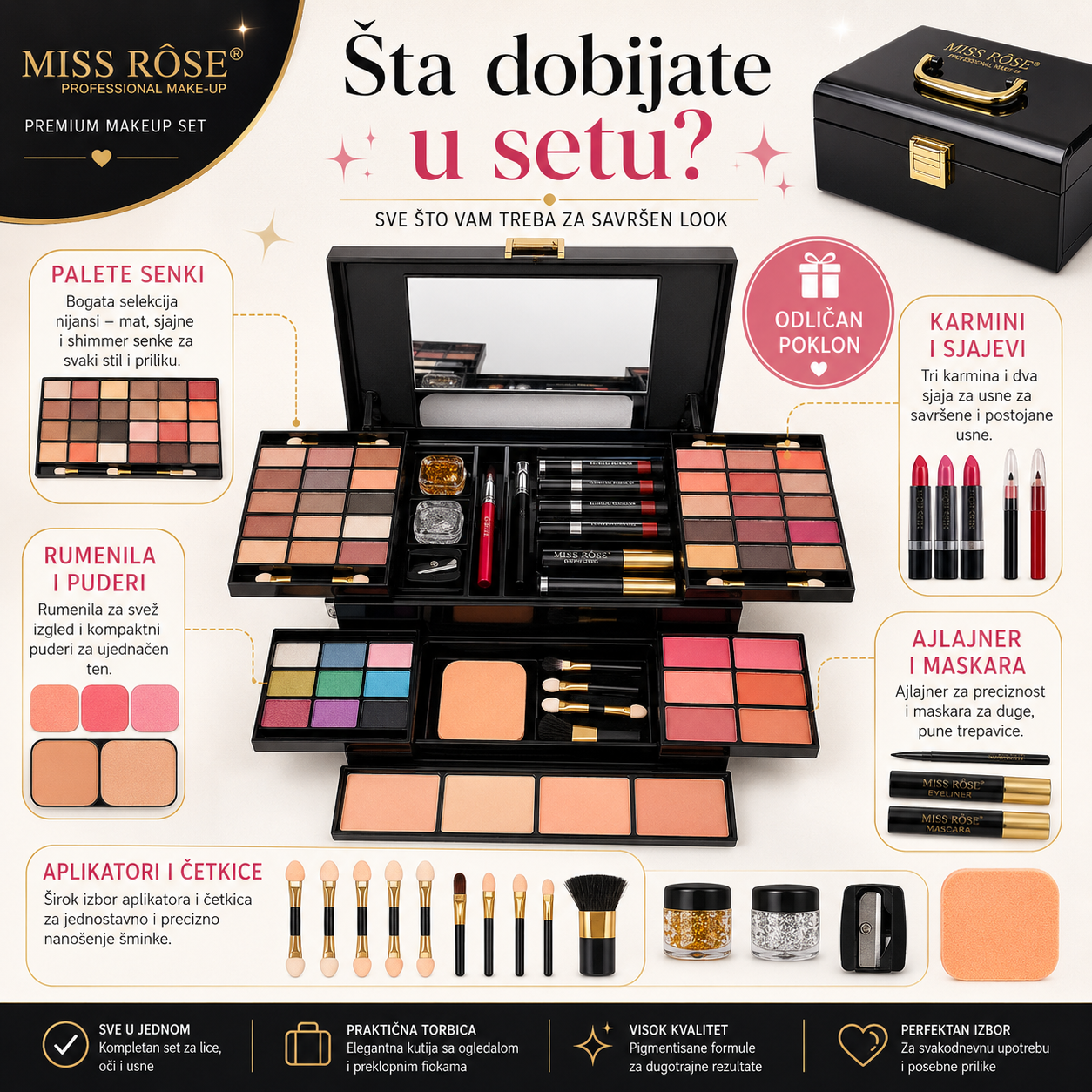 Kofer sa sminkom - Miss Rose
