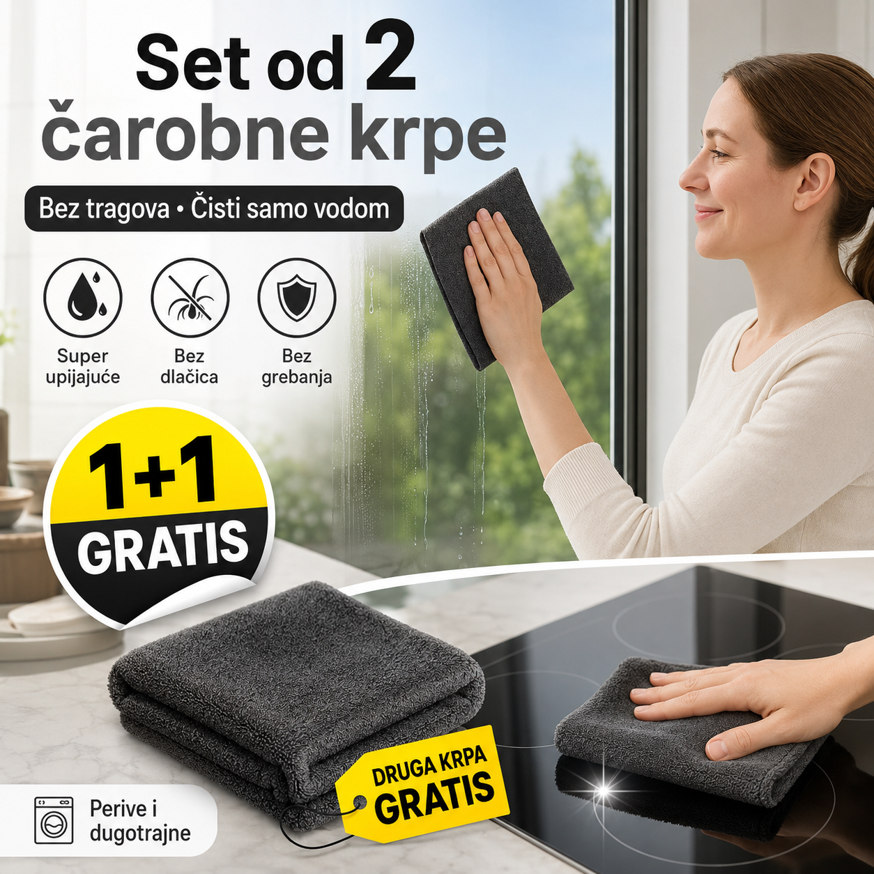 Magične Mikrofiber Krpe - 1 +1 GRATIS