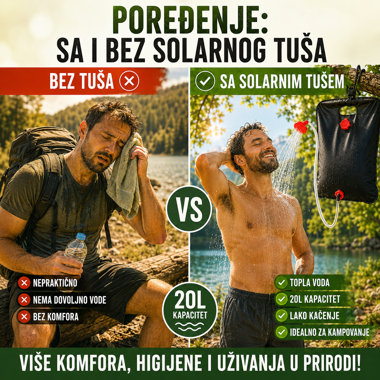 Solarni Kamp Tuš 20L
