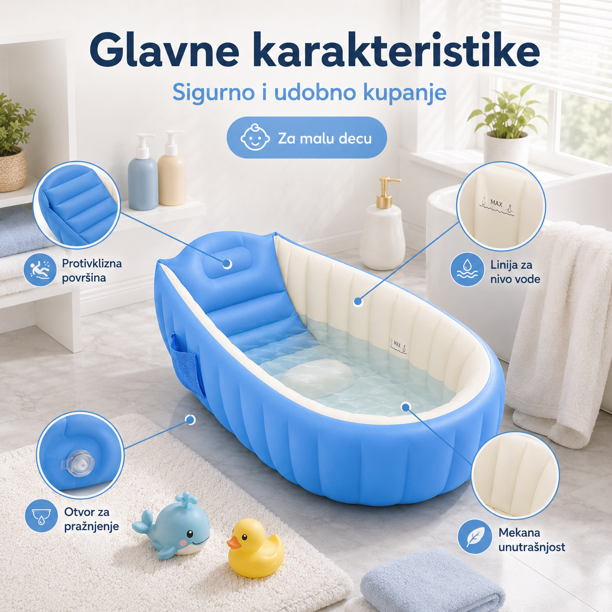 Prenosiva Kada na Naduvavanje za Decu