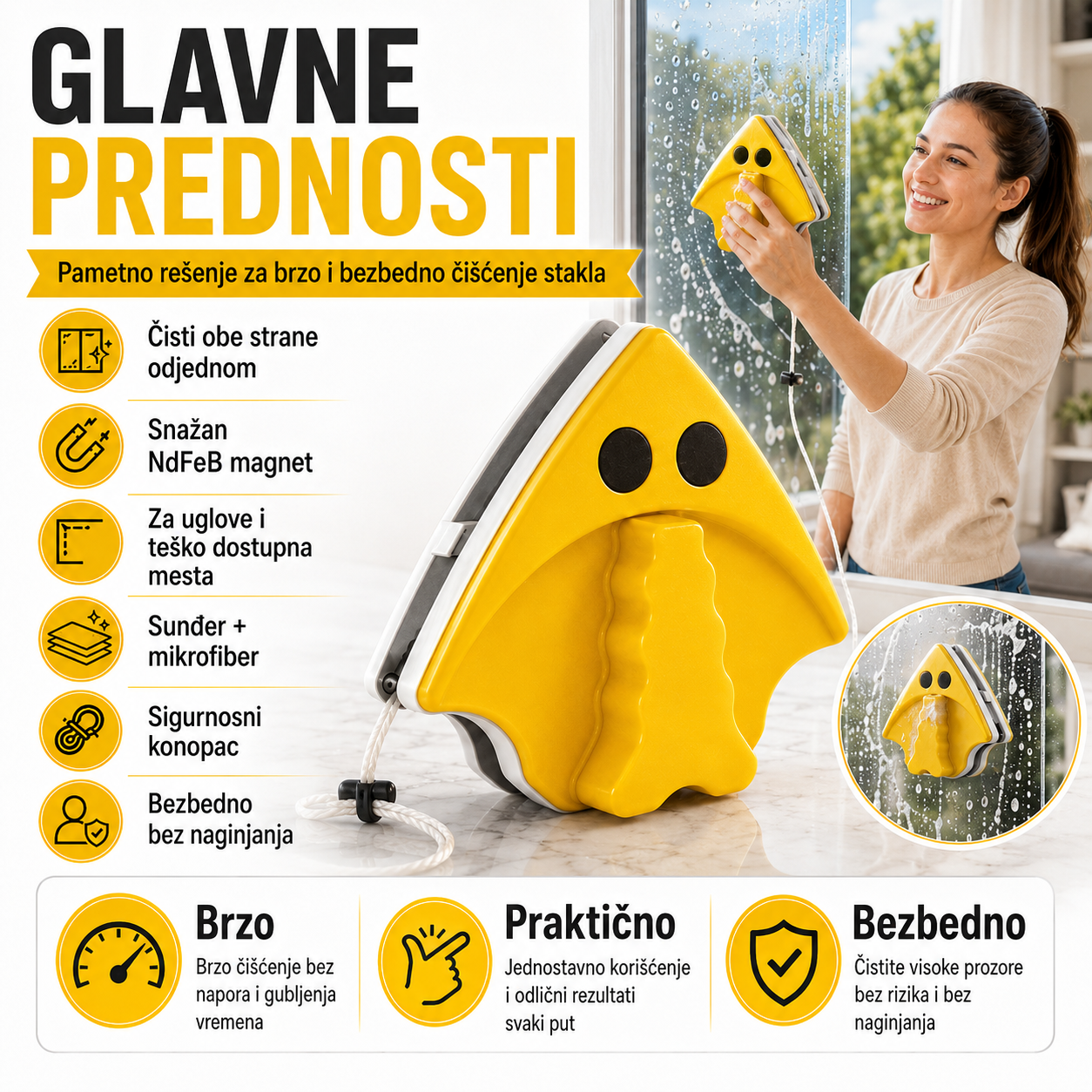 Magnetni Čistač Prozora