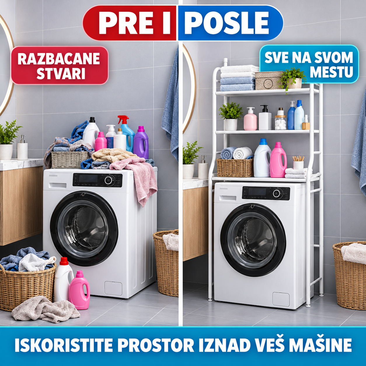 Polica iznad Ves Masine ili wc solje