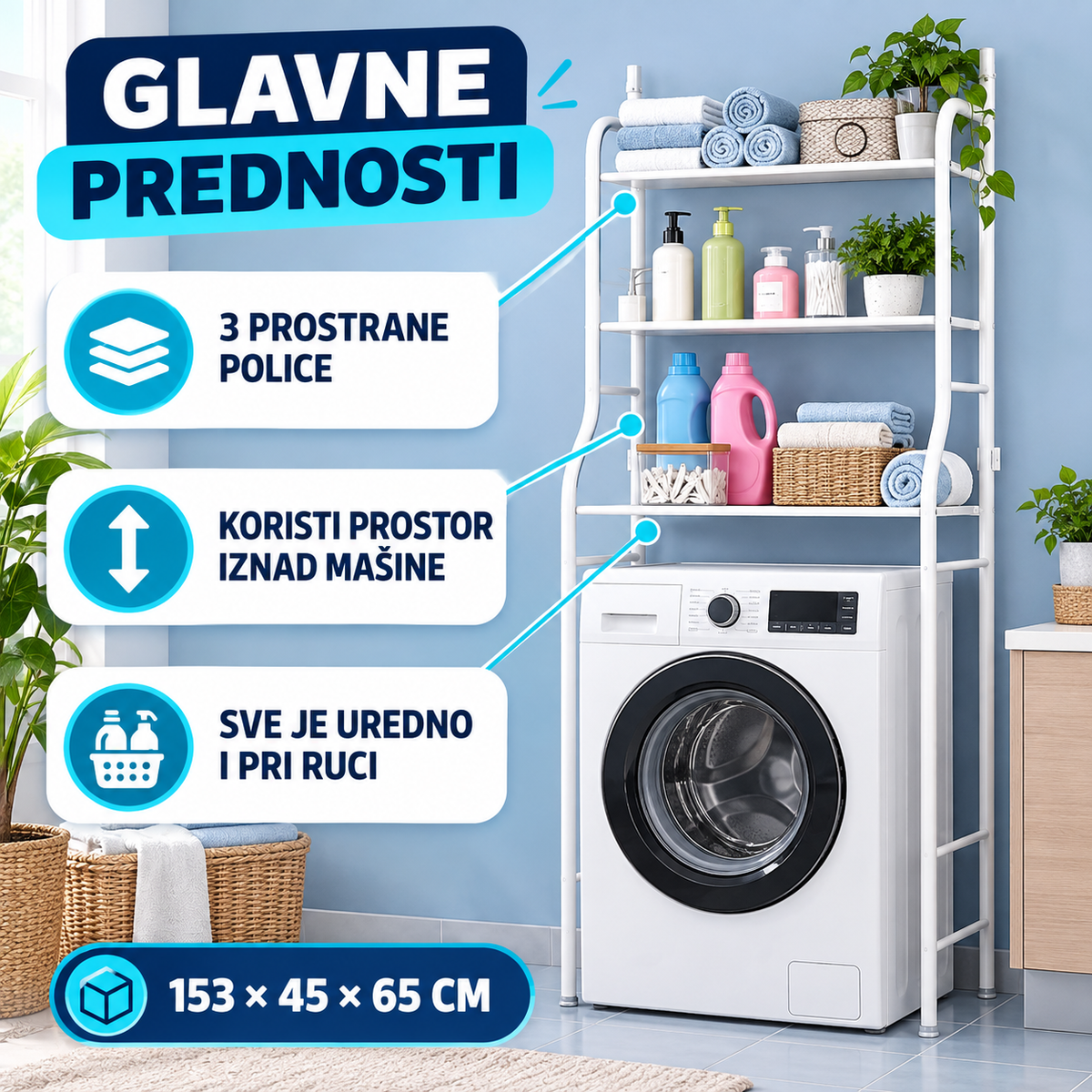 Polica iznad Ves Masine ili wc solje