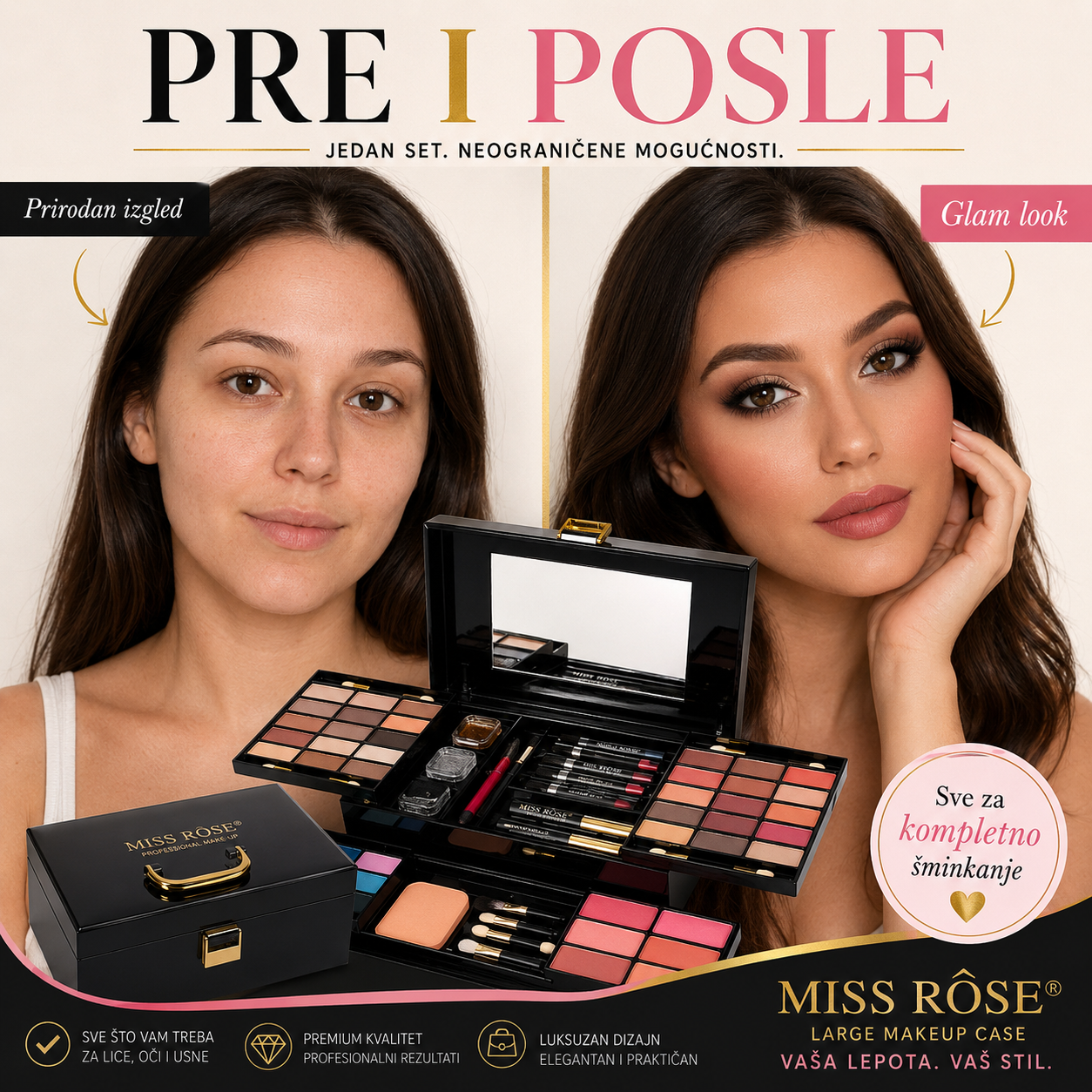 Kofer sa sminkom - Miss Rose