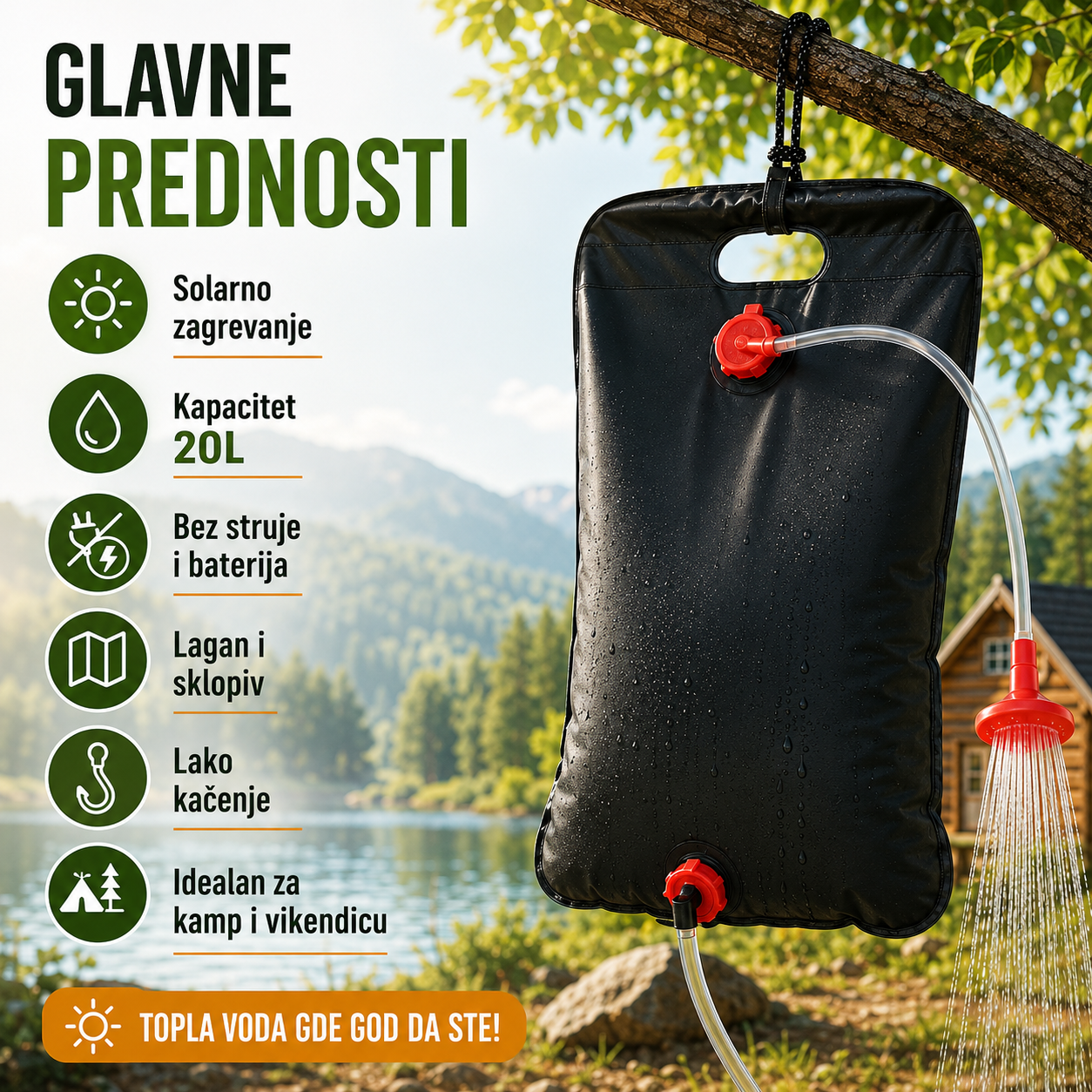 Solarni Kamp Tuš 20L
