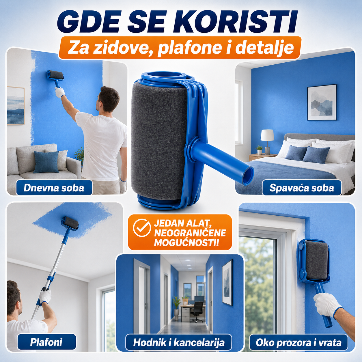 Pametni Valjak sa Rezervoarom za Uredno Krečenje