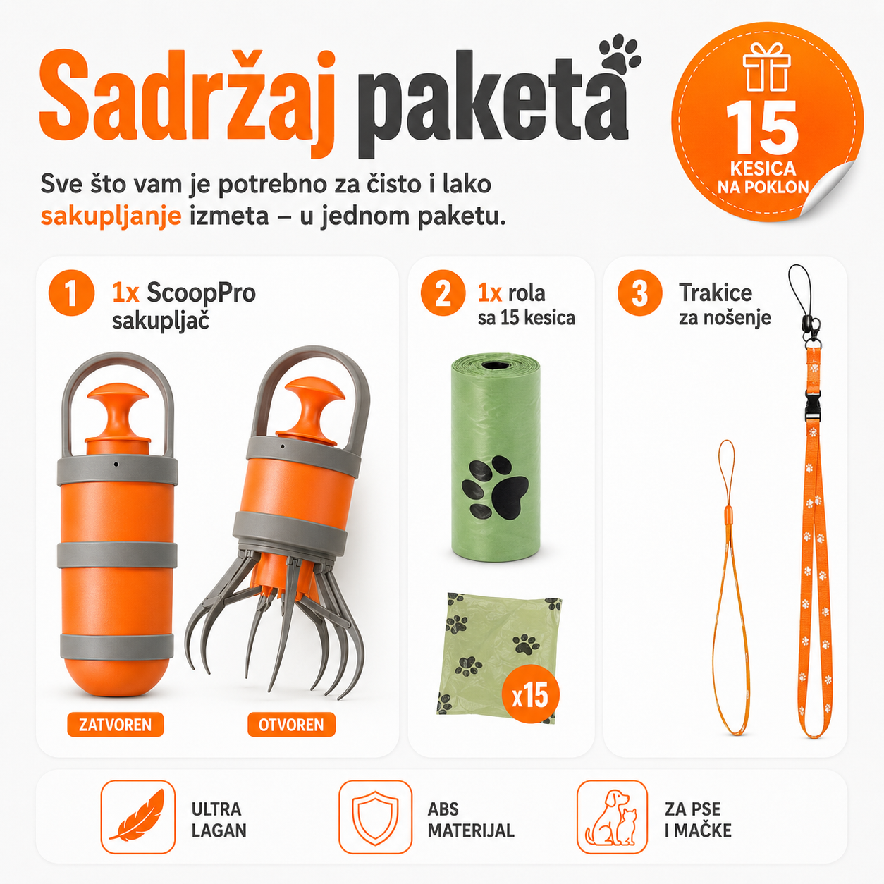 Higijenski ABS Sakupljač Izmeta za Pse i Mačke