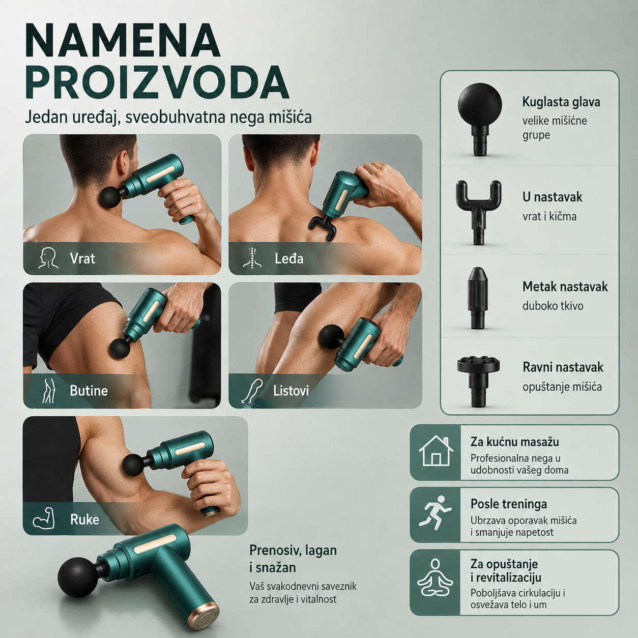 Masažer sa 4 nastavka