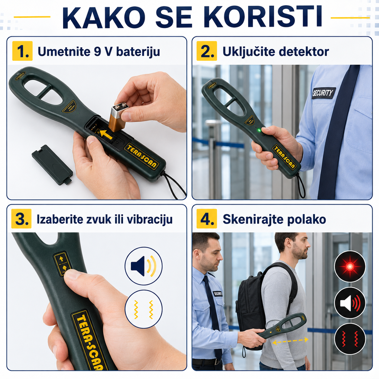 Ručni bezbednosni Detektor metala