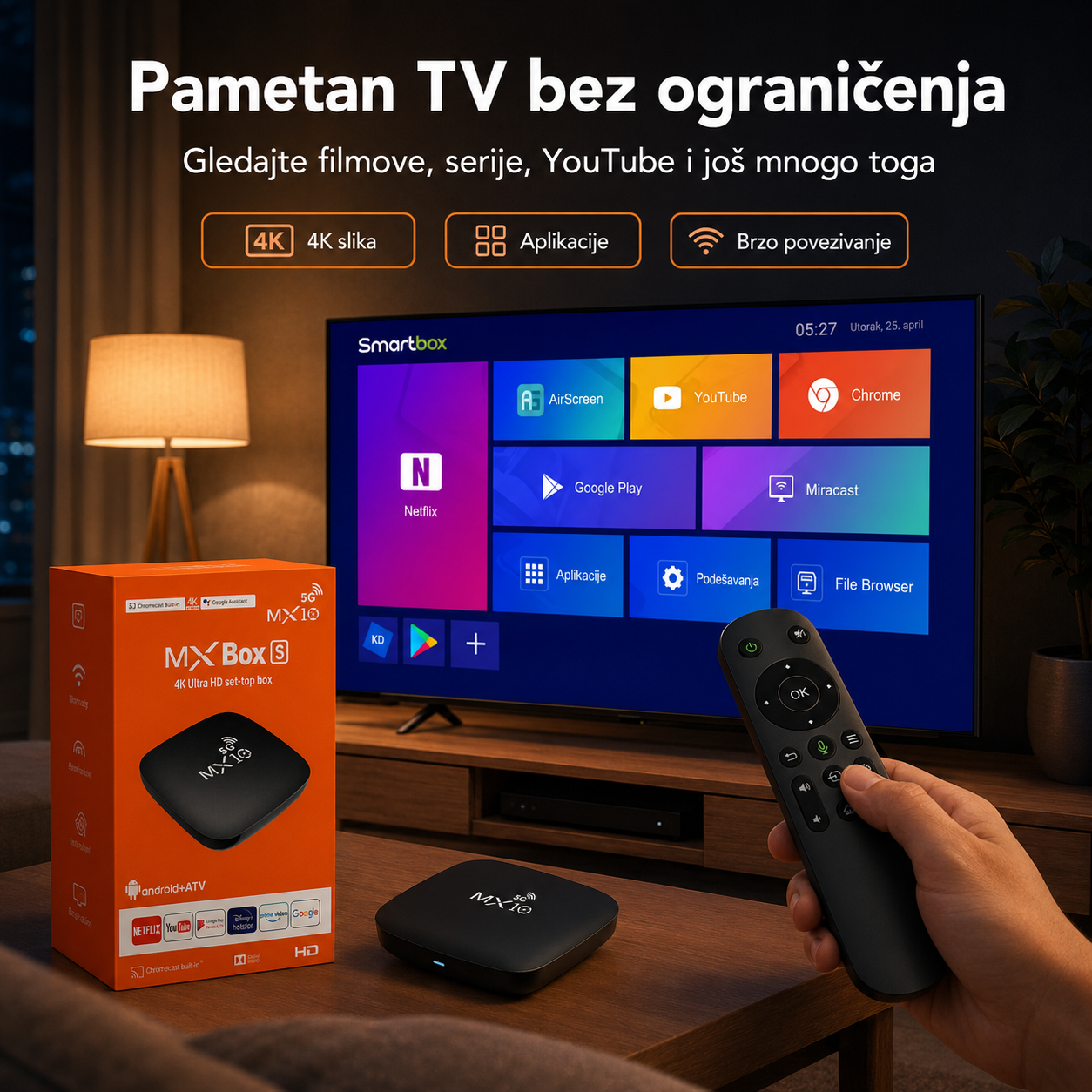 MX10 Android Smart TV tranformator