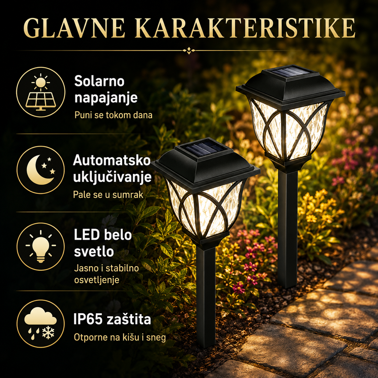 Solarne LED Lampe ABQ – 03 – Set od 6 Lampi!