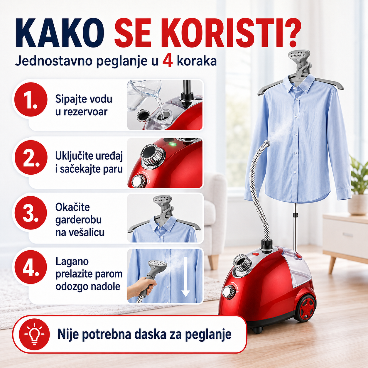 Profesionalni Vertikalni Paročistač i Pegla na Paru