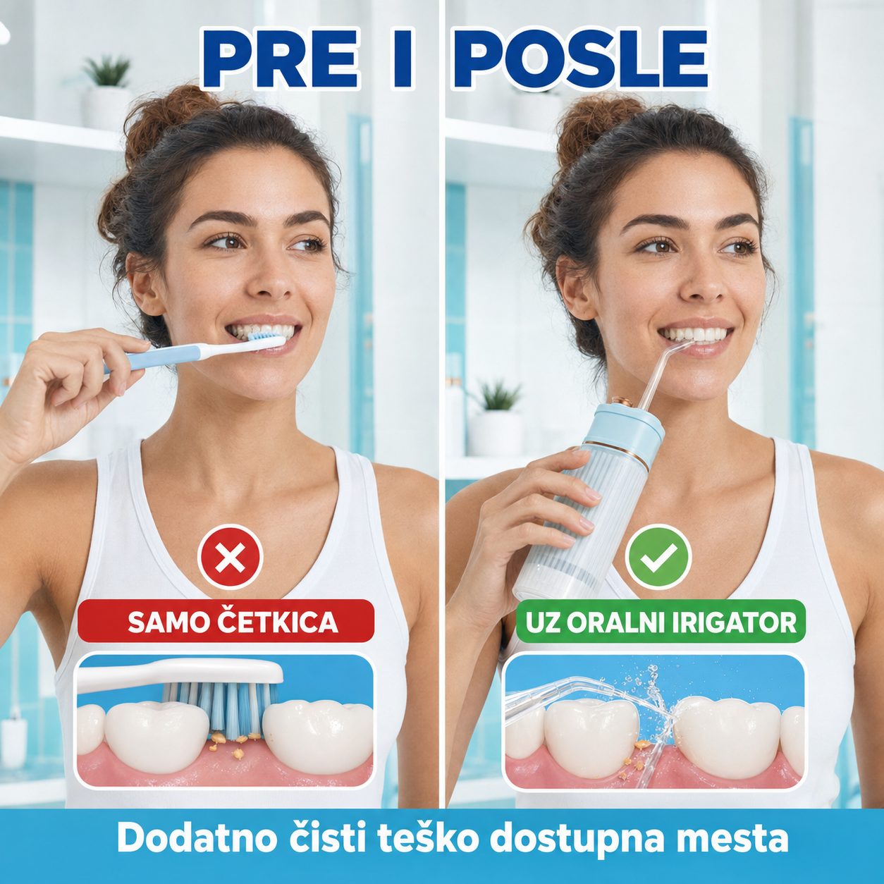 Bežični oralni irigator - temeljno čišćenje zuba