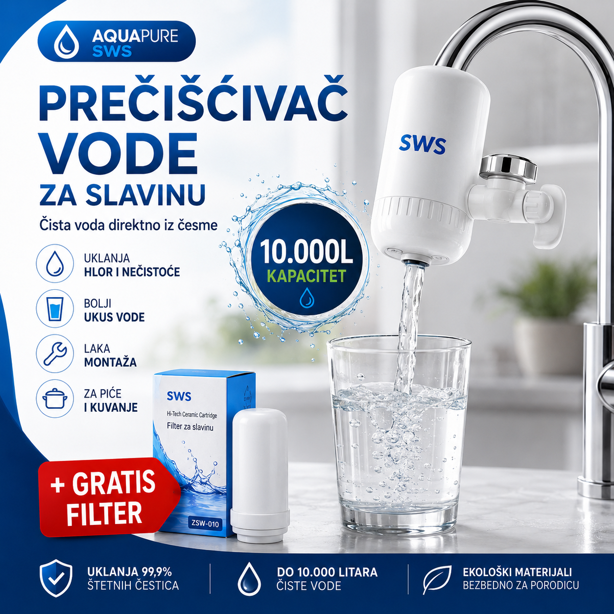 Prečišćivač Vode za Slavinu (+ GRATIS Filter)