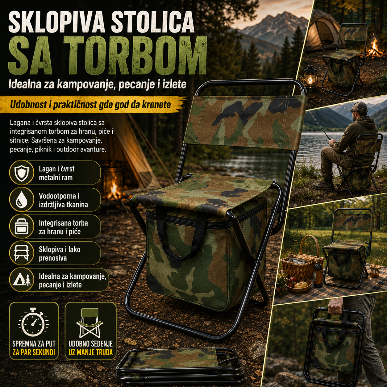 Sklopiva Stolica sa torbom
