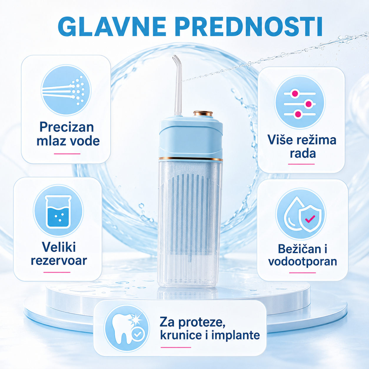Bežični oralni irigator - temeljno čišćenje zuba