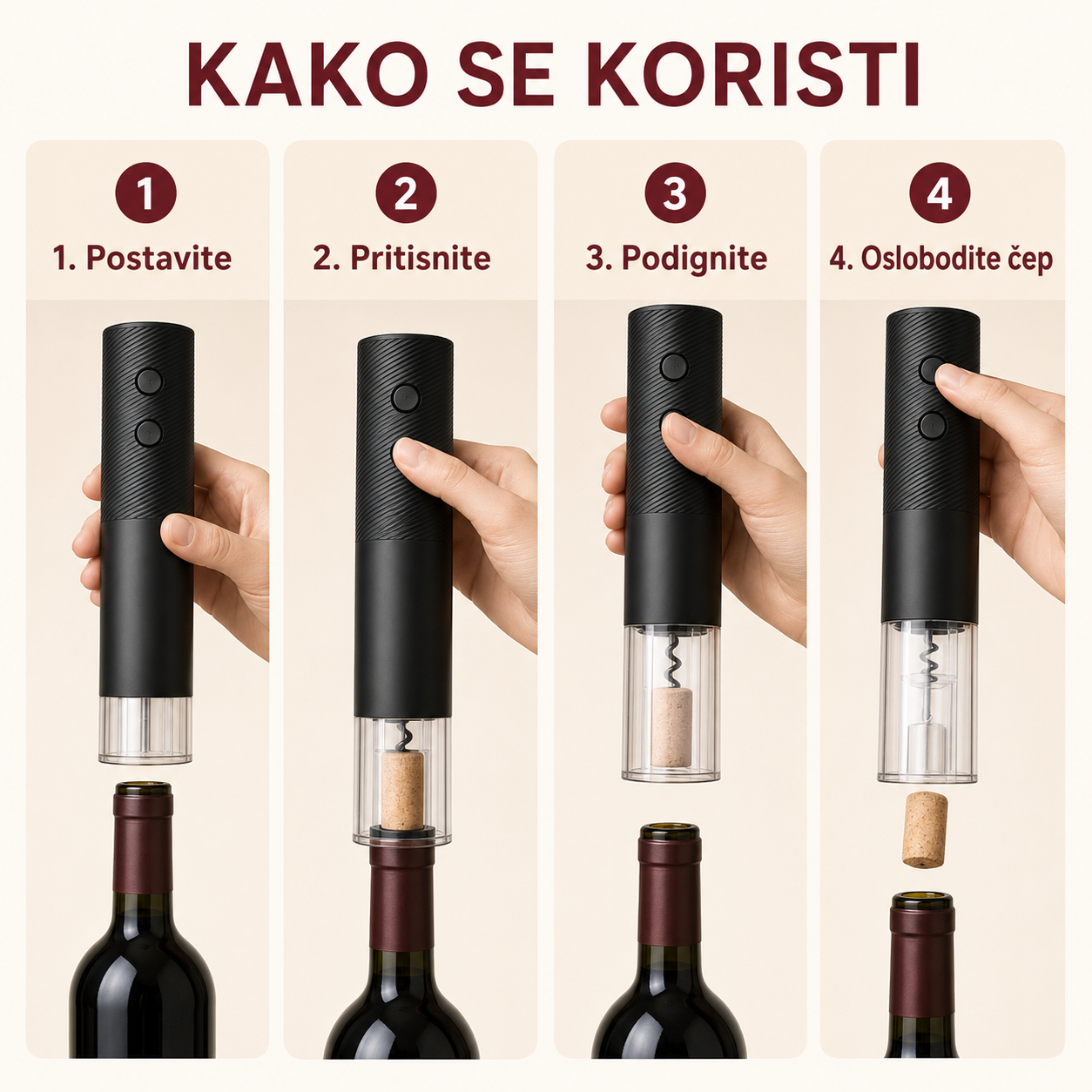 Električni otvarač za flaše vina