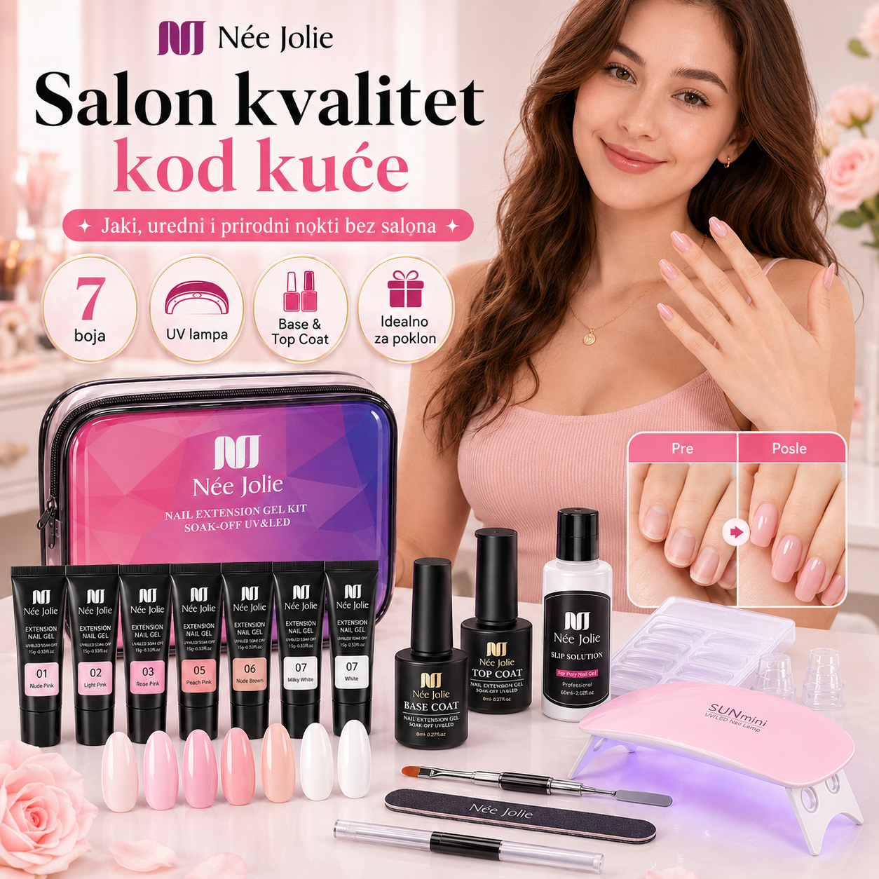 Nee Jolie Polygel Set za Nadogradnju Noktiju