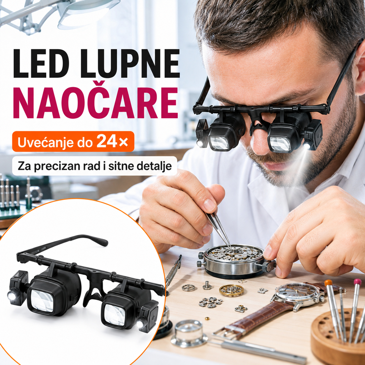 LED Lupne naočare za precizan rad