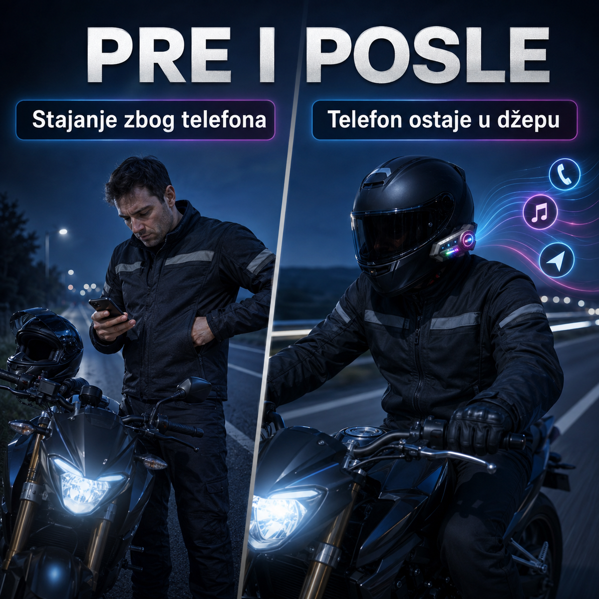 Slusalice za Moto-Kacigu