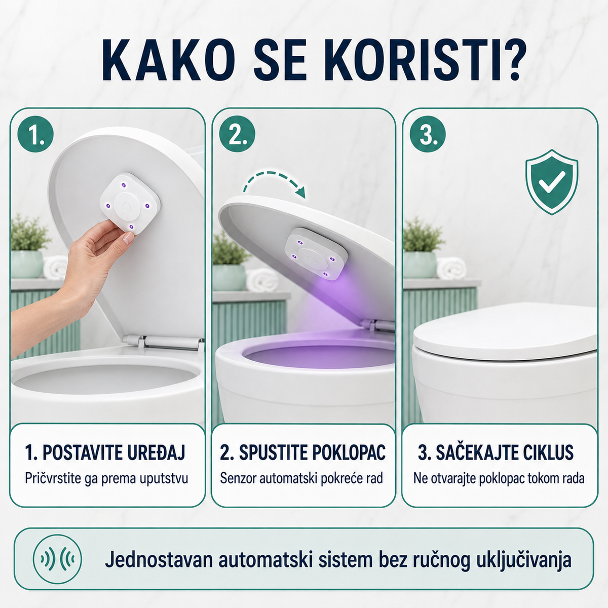 UV sterilizator i uništavač virusa i bakterija za wc