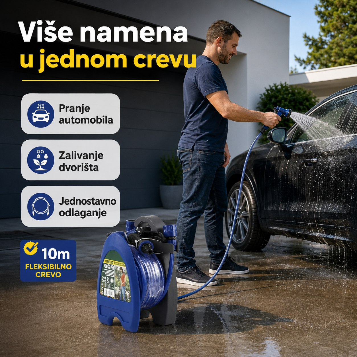 Baštensko crevo sa motalicom - 10m