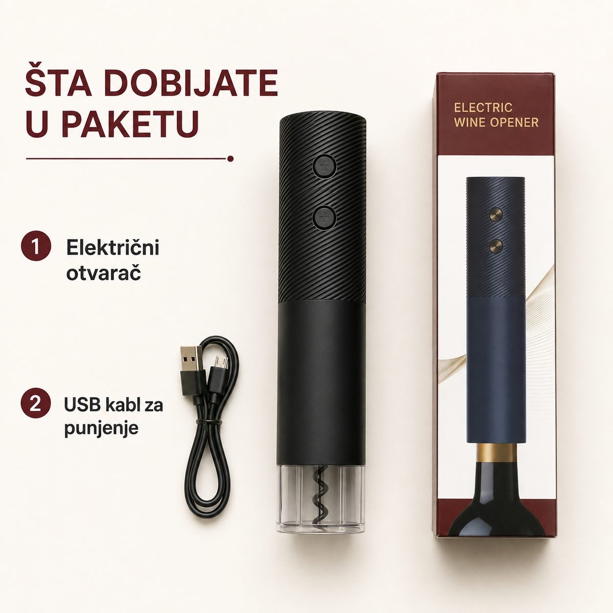 Električni otvarač za flaše vina