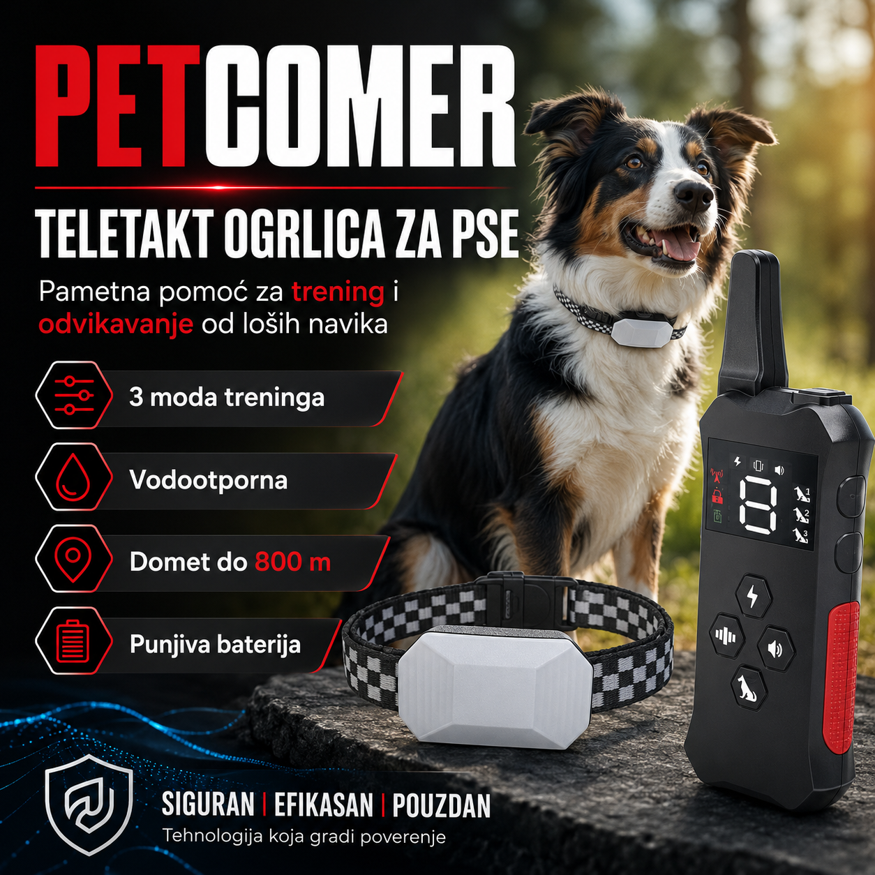 Ogrlica za dresuru - Petcomer