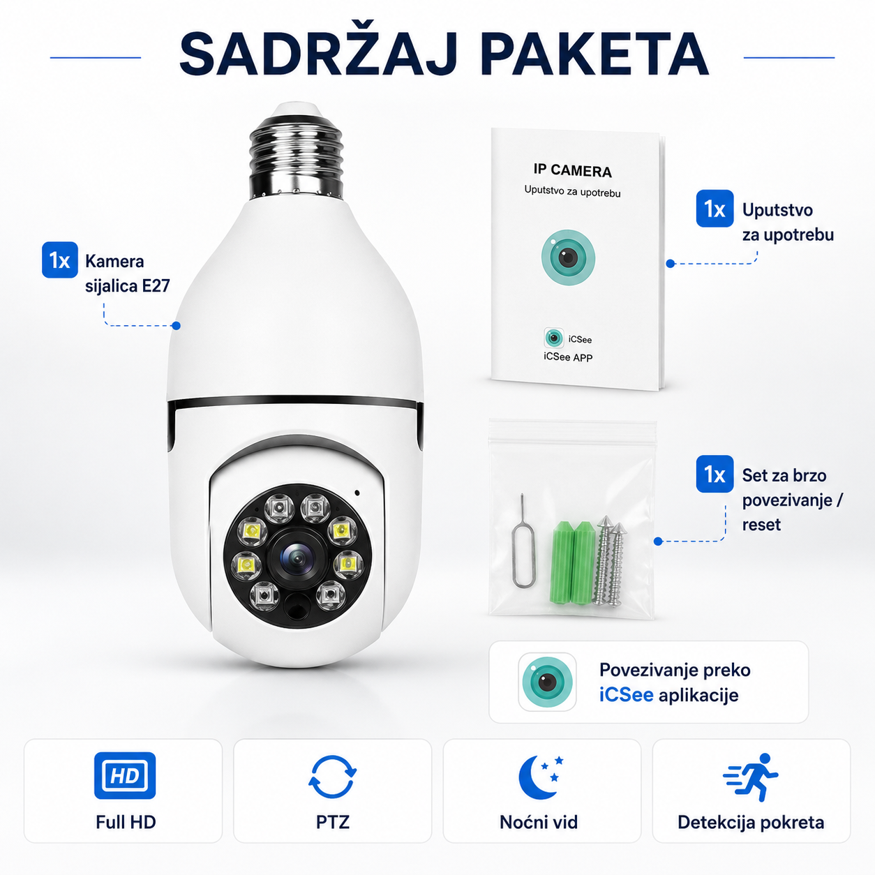 Kamera Sijalica – E27 iCSee