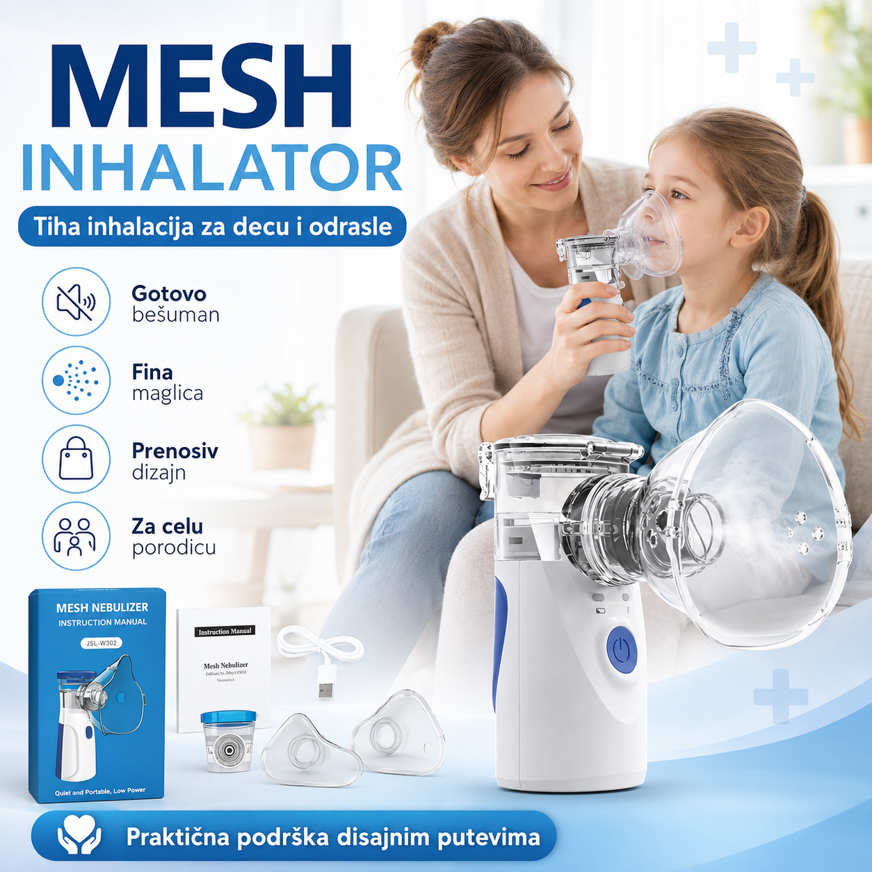 Ultrazvučni Inhalator za Celu Porodicu