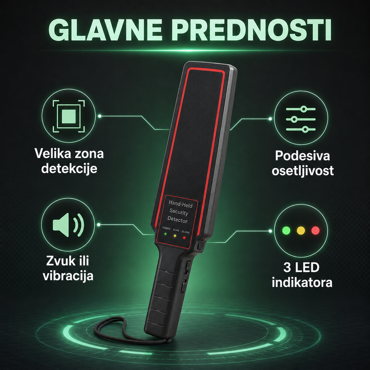 Punjivi Ručni Metal Detektor PRO