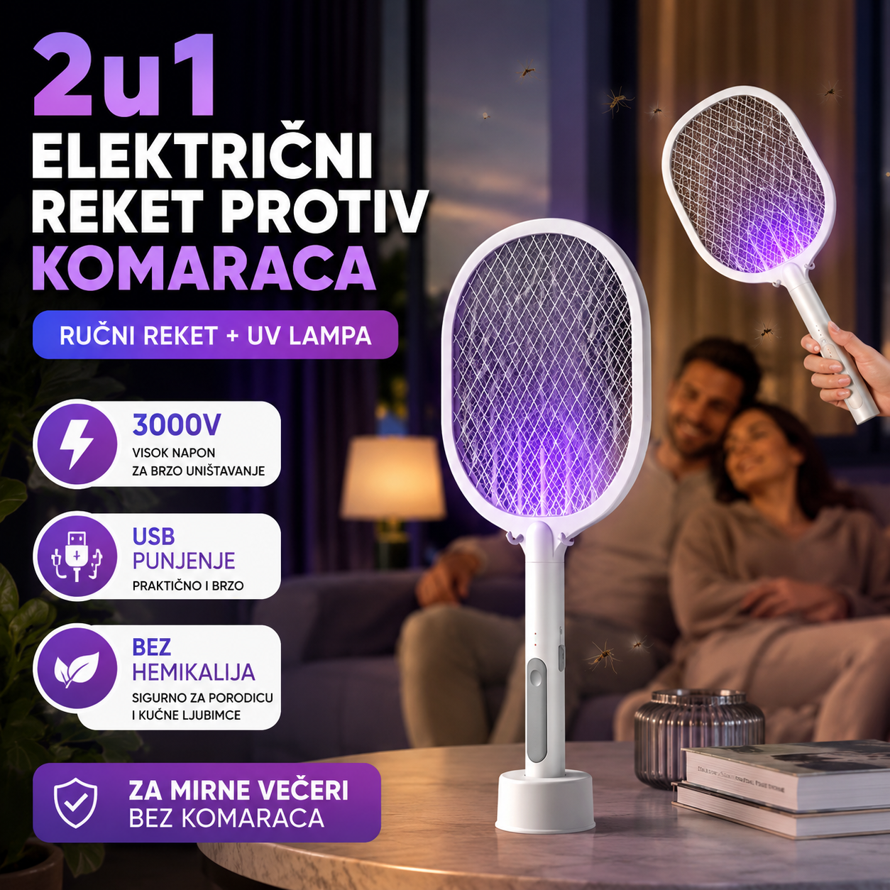 2u1 Električni Reket Protiv Komaraca