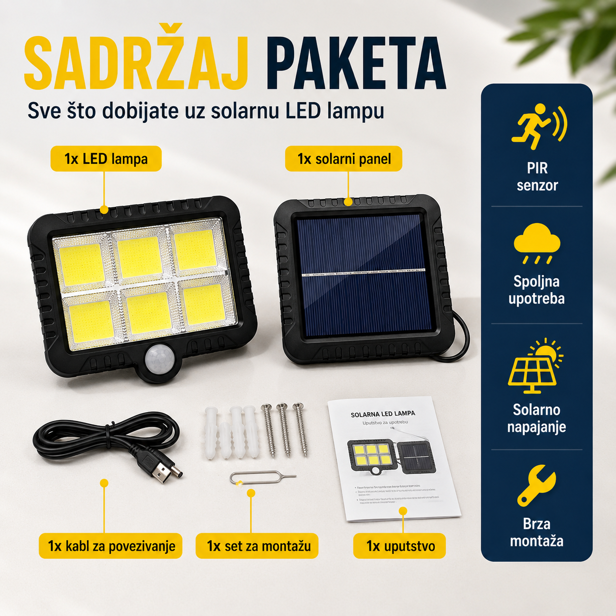 Solarni LED Reflektor za Dvorišta i Parking - SolarFlux 6
