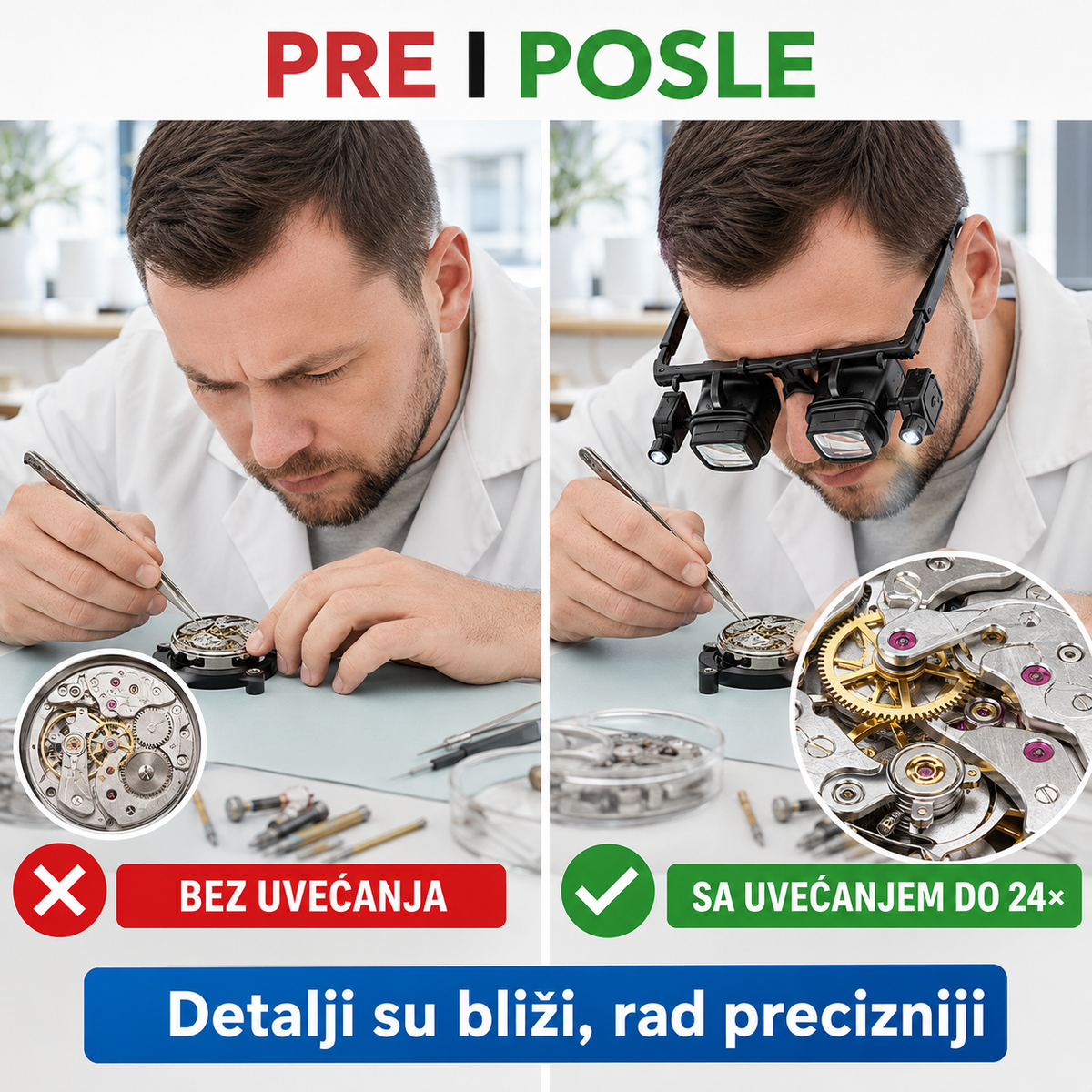 LED Lupne naočare za precizan rad