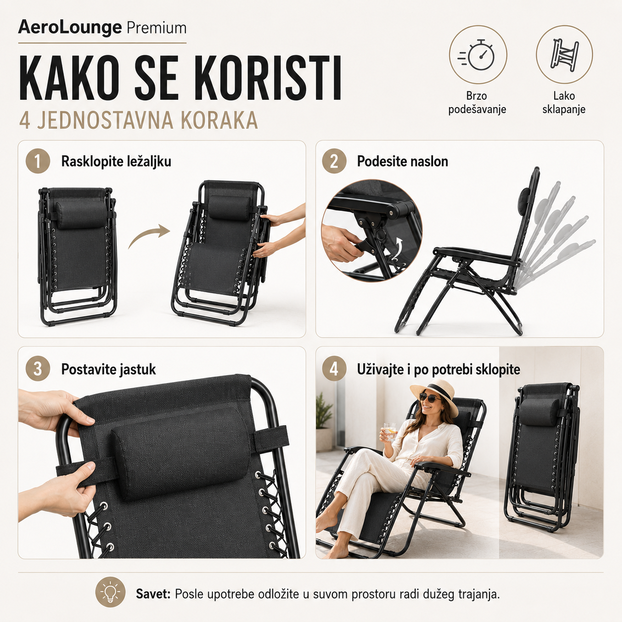 Anatomska Baštenska Stolica-Ležaljka