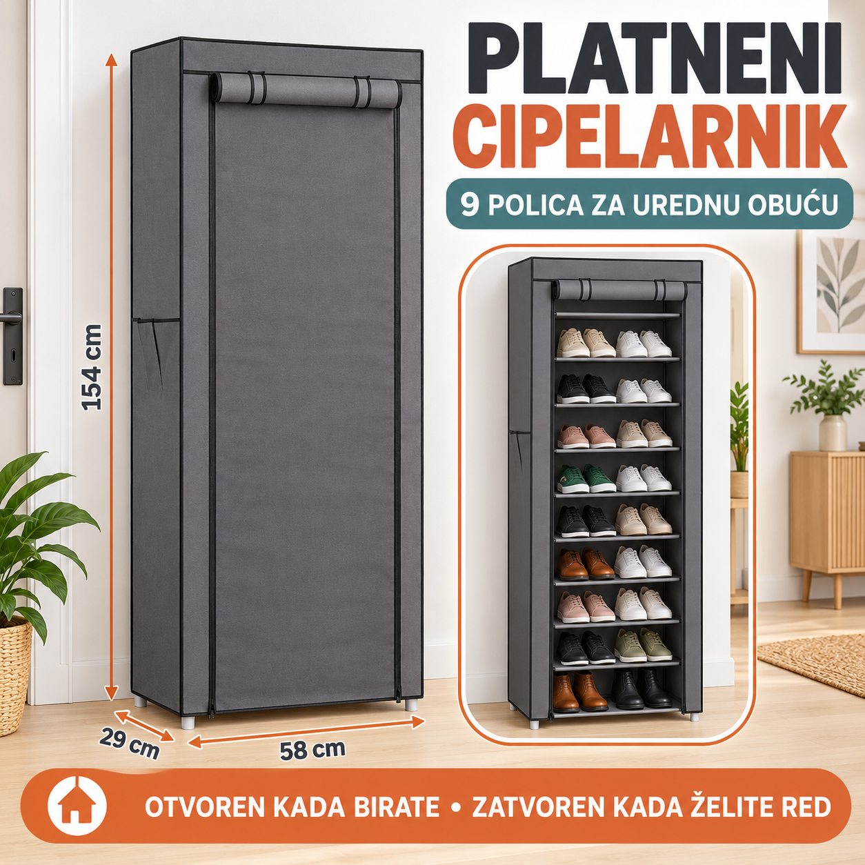 Cipelarnik - Platneni ormar za obuću - Platneni cipelarnik