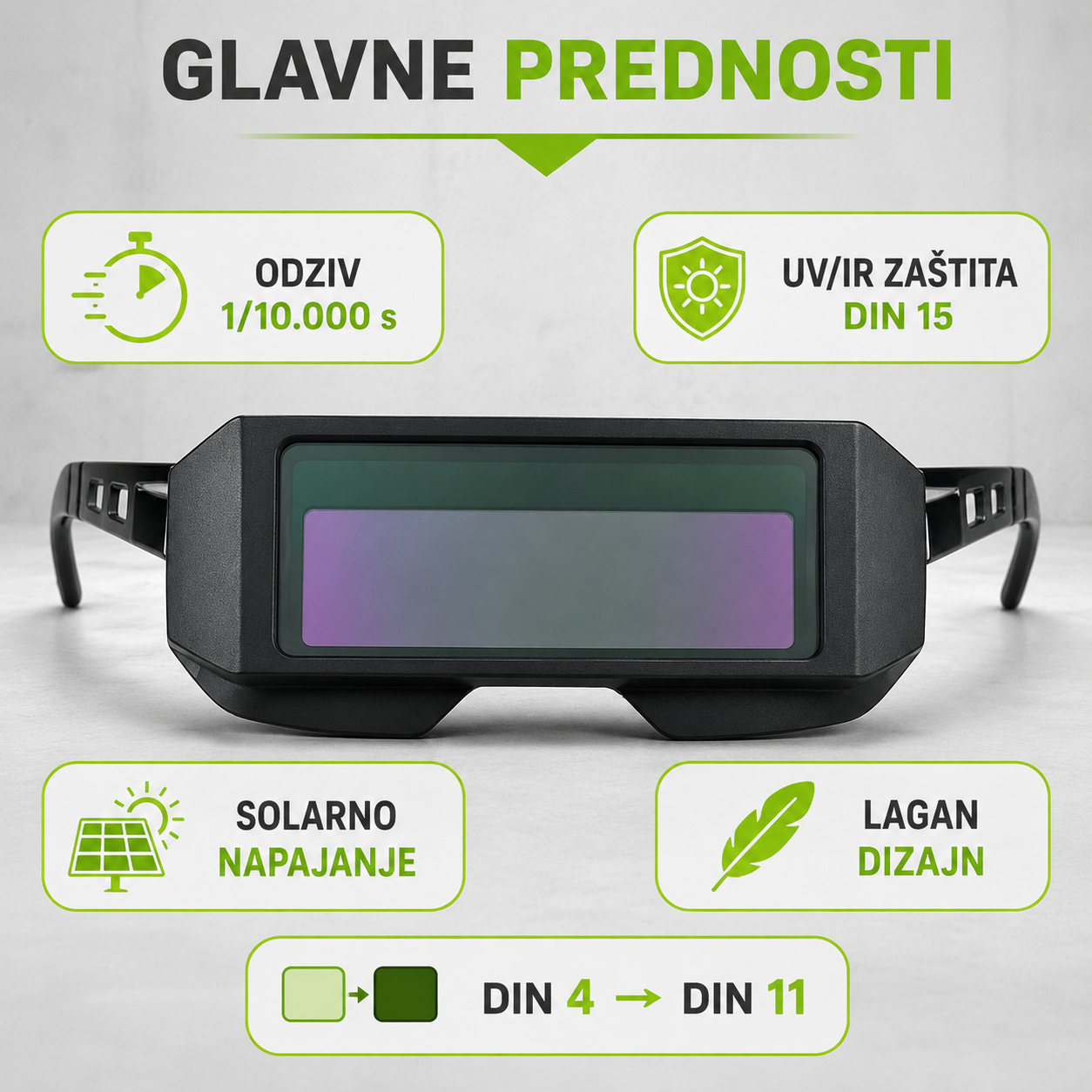 Zaštitne naočare za zavarivanje sa automatskim zatamnjivanjem