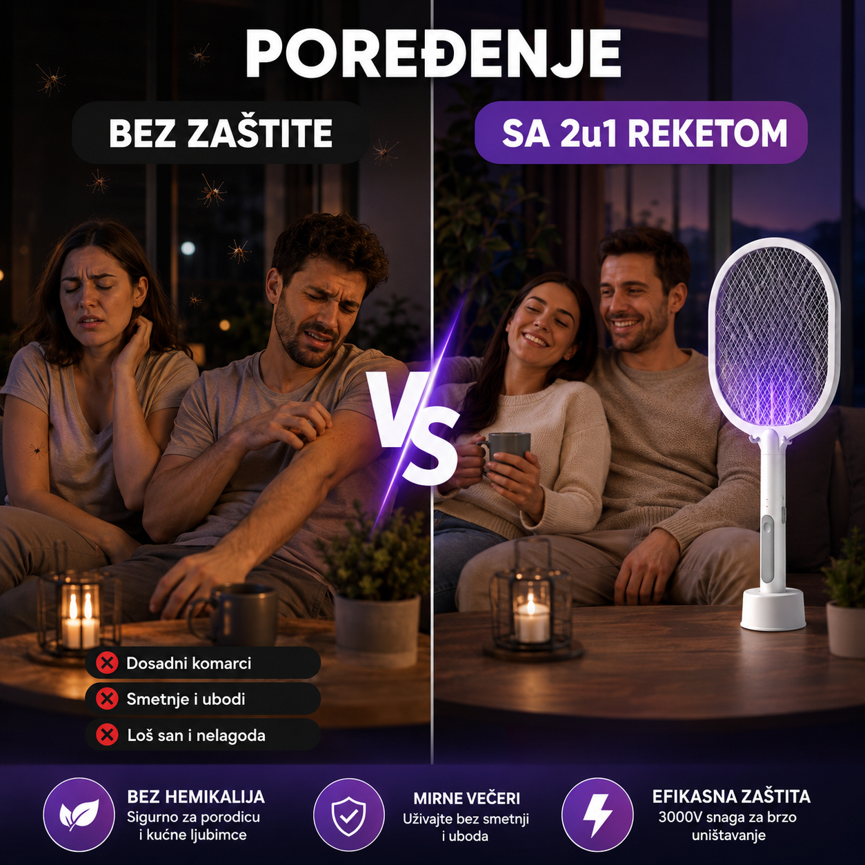 2u1 Električni Reket Protiv Komaraca