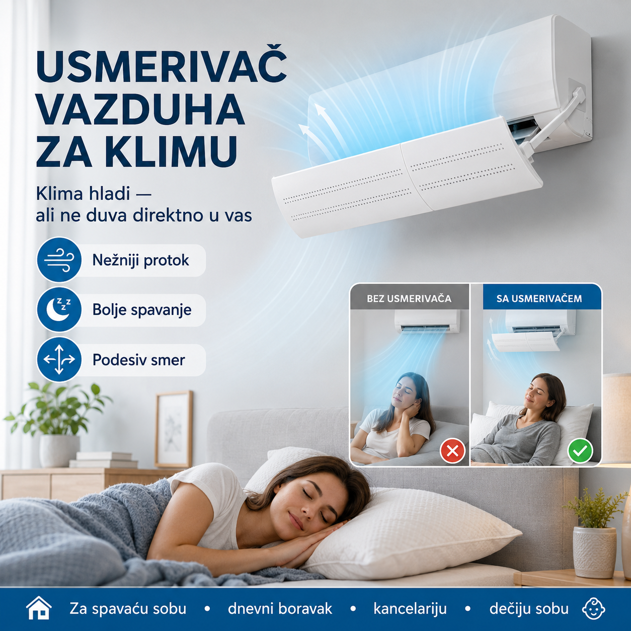 Univerzalni Usmerivač Vazduha za Klimu