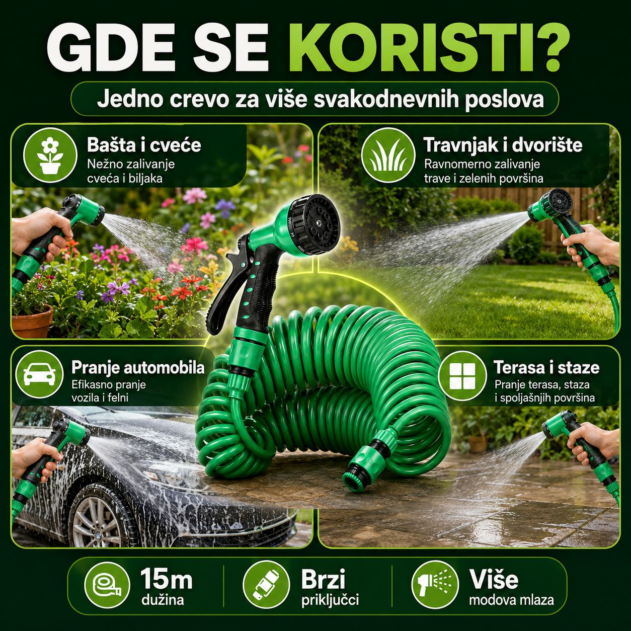 PVC Baštensko Crevo - 15 m